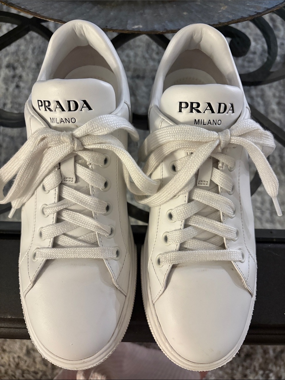 AUTHENTIC Prada leather white sneakers 36.5
